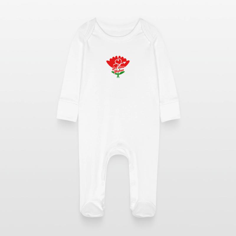 Ich liebe dich Mama Muttertag Baby Bio-Schlafanzug mit Kratzhandschuhen
