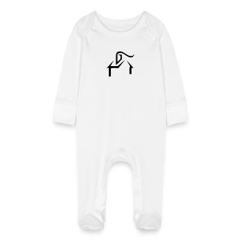 House - Baby Organic Sleepsuit with Scratch Mitts - white - Front