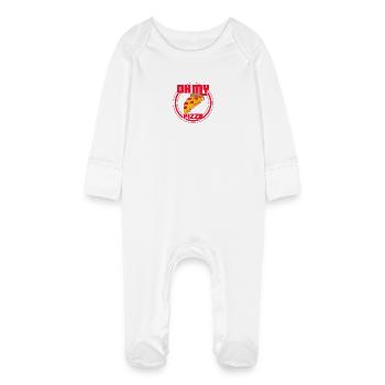 Oh ma pizza - Grenouillère bio avec gants Bébé - blanc - Devant