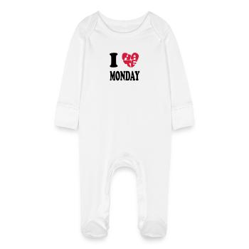 I HATE MONDAY - Baby Bio-Schlafanzug mit Kratzhandschuhen - Weiß - Vorne