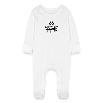 Mariage défi accepté 1 c - Grenouillère bio avec gants Bébé - blanc - Devant