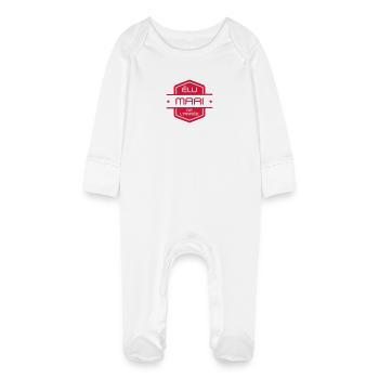 Marriage Wedding Husband Mari Love Mariage Ehemann - Baby Organic Sleepsuit with Scratch Mitts - white - Front