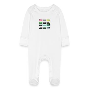 mix tape vintage - Baby Organic Sleepsuit with Scratch Mitts - white - Front