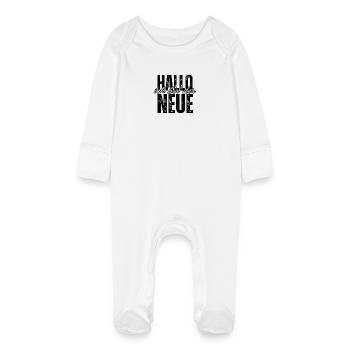 Ich bin der Neue - Baby Bio-Schlafanzug mit Kratzhandschuhen - Weiß - Vorne