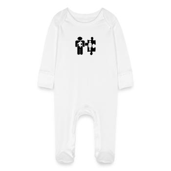 Mississippi Droit - Grenouillère bio avec gants Bébé - blanc - Devant