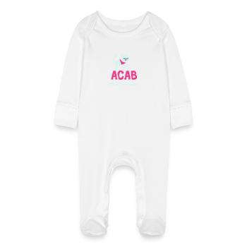 All Cats Are Beautiful - Baby Organic Sleepsuit with Scratch Mitts - white - Front
