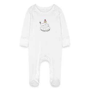 Chicken soup Chicken | Cock | Hen | Cook Farmer - Baby Organic Sleepsuit with Scratch Mitts - white - Front