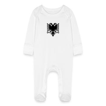 Double Headed Eagle_V2 - Baby Organic Sleepsuit with Scratch Mitts - white - Front