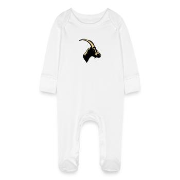 chevre animal domestique goat 1 - Grenouillère bio avec gants Bébé - blanc - Devant