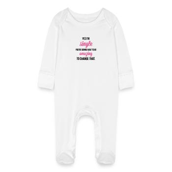 Single - Baby Bio-Schlafanzug mit Kratzhandschuhen - Weiß - Vorne