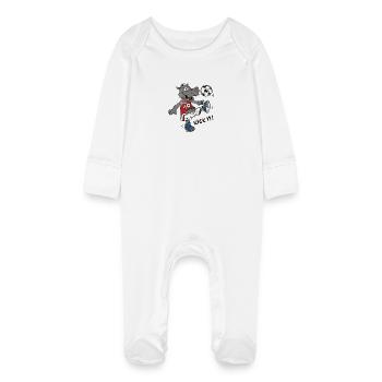 Kick it! - Baby Organic Sleepsuit with Scratch Mitts - white - Front