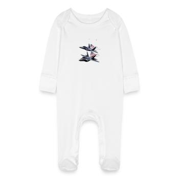 Formation de rapaces modernes J’adore les avions - Grenouillère bio avec gants Bébé - blanc - Devant