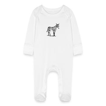 ass - Baby Organic Sleepsuit with Scratch Mitts - white - Front