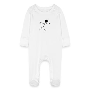 Happy Man - Grenouillère bio avec gants Bébé - blanc - Devant