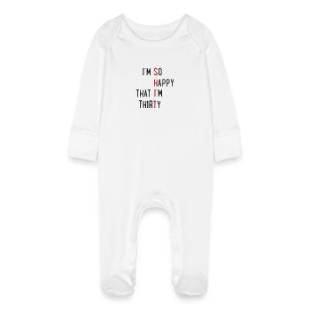30. Geburtstag - Baby Bio-Schlafanzug mit Kratzhandschuhen - Weiß - Vorne
