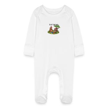 Bears Christmas - Beary Christmas Gifts Time - Baby Organic Sleepsuit with Scratch Mitts - white - Front