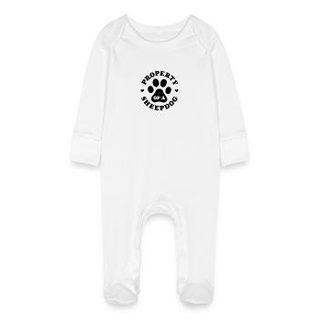 Eigentum eines Schäferhundes - Baby Bio-Schlafanzug mit Kratzhandschuhen - Weiß - Vorne