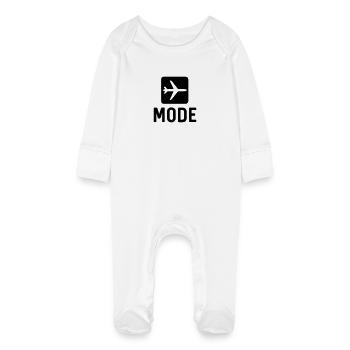 flight mode - Baby Organic Sleepsuit with Scratch Mitts - white - Front