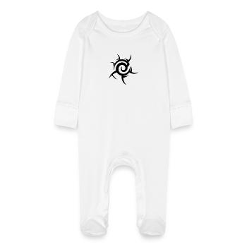 tribal - Grenouillère bio avec gants Bébé - blanc - Devant