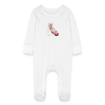 Golden Gate Bridge en Californie Carte CA - Grenouillère bio avec gants Bébé - blanc - Devant
