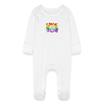 Stop AfD contre la droite, la démocratie, la diversité, la gauche - Grenouillère bio avec gants Bébé - blanc - Devant