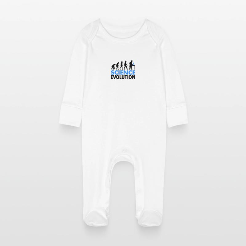 Science Evolution for Science Fans Baby Organic Sleepsuit with Scratch Mitts