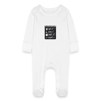 Book Lovers - Baby Organic Sleepsuit with Scratch Mitts - white - Front