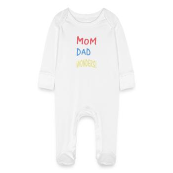 A little bit of Mom Dad & lot of Wonders - Grenouillère bio avec gants Bébé - blanc - Devant