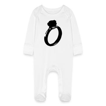diamond_ring - Grenouillère bio avec gants Bébé - blanc - Devant