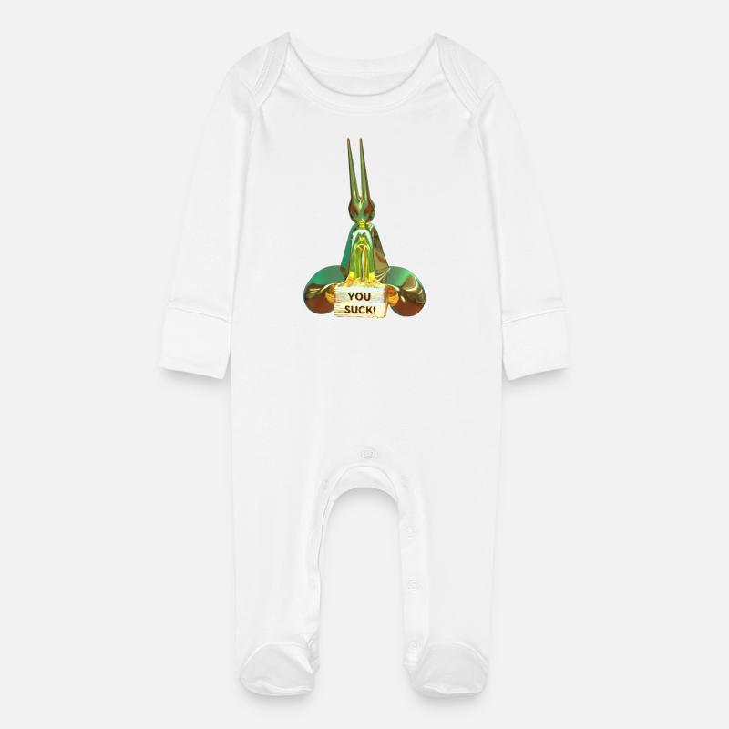 Trophée pour le perdant ! - Grenouillère bio avec gants Bébé - blanc
