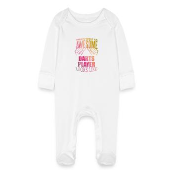 Darts - Baby Organic Sleepsuit with Scratch Mitts - white - Front
