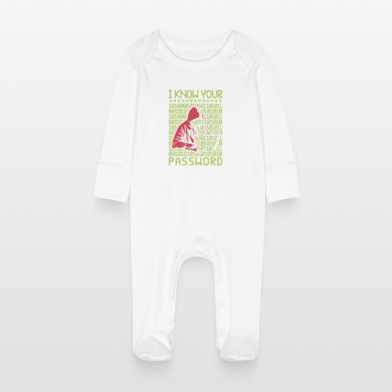 Hacker Hacker Programmeur Linux Password Hacker Grenouillère bio avec gants Bébé