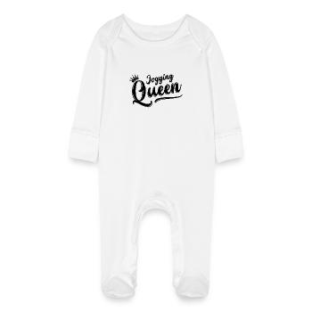 Jogging Queen Jogging Queen Jogging Course Sports Cadeau - Grenouillère bio avec gants Bébé - blanc - Devant