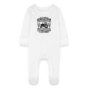 Je suis agriculteur - Grenouillère bio avec gants Bébé - blanc - Devant