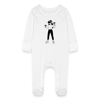 VR Gamer - Baby Organic Sleepsuit with Scratch Mitts - white - Front