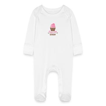 Cupcake - Grenouillère bio avec gants Bébé - blanc - Devant