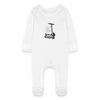 Escooter E-Scooter Gift Rider ebike Scooter - Grenouillère bio avec gants Bébé - blanc - Devant
