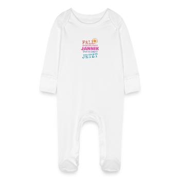 Gift for Jannik - Baby Organic Sleepsuit with Scratch Mitts - white - Front