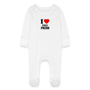 i love free press - Grenouillère bio avec gants Bébé - blanc - Devant