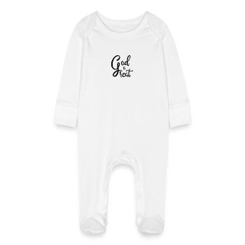 DIEU EST GRAND DIEU EST GRANDE RELIGION CHRÉTIENNE - Grenouillère bio avec gants Bébé - blanc - Devant
