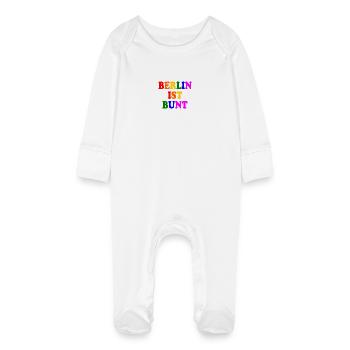 Berlin ist bunt - Baby Bio-Schlafanzug mit Kratzhandschuhen - Weiß - Vorne