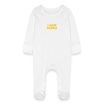 I hate people - Grenouillère bio avec gants Bébé - blanc - Devant