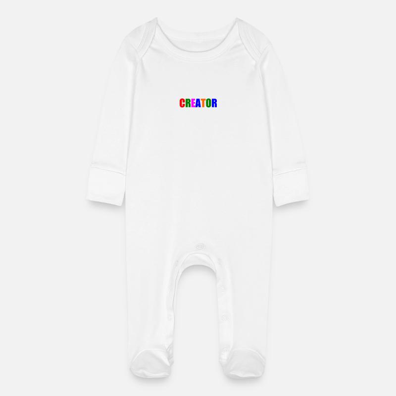 Creator - Pigiama ecologico con guantini per neonati - bianco