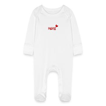 MAMIE. FÊTE DES MÈRES. BONNE FÊTE MAMIE. JE T'AIME - Grenouillère bio avec gants Bébé - blanc - Devant