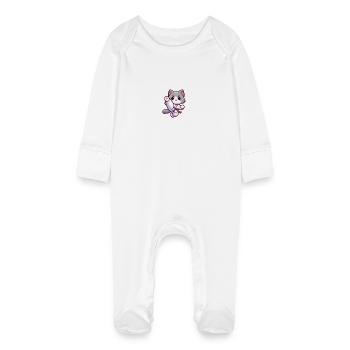 Chat Karaté Kick Arts Martiaux Arts Martiaux - Grenouillère bio avec gants Bébé - blanc - Devant