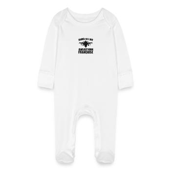 French Air Force - Baby Organic Sleepsuit with Scratch Mitts - white - Front