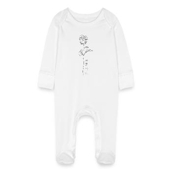 Fabric vibe logo - Baby Organic Sleepsuit with Scratch Mitts - white - Front