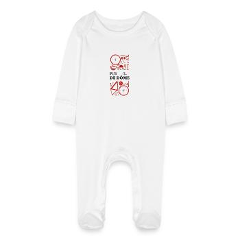 J'peux pas, j'ai vélo. Puy-de-Dôme. - Grenouillère bio avec gants Bébé - blanc - Devant