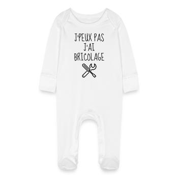 DIY - Do it yourself - Bricoalge - Handyman - Dad - Baby Organic Sleepsuit with Scratch Mitts - white - Front
