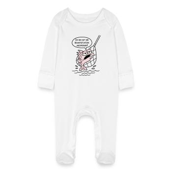 Mit der Gesamtsituation unzufrieden! WUNSCHFARBEN! - Baby Bio-Schlafanzug mit Kratzhandschuhen - Weiß - Vorne